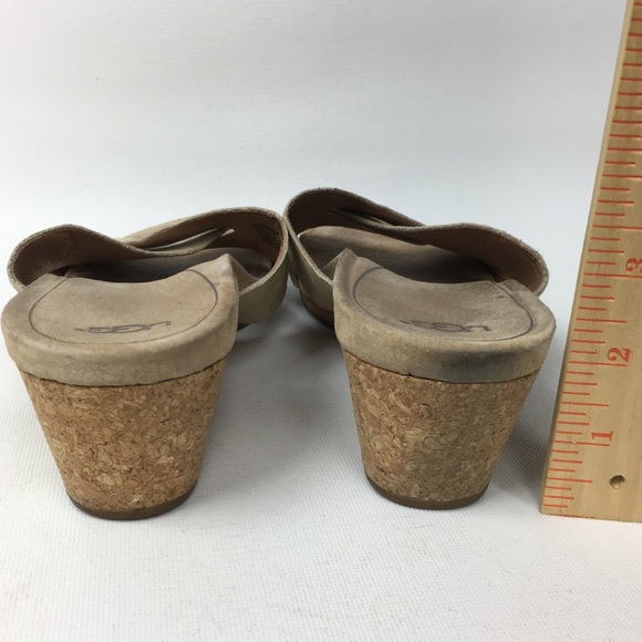 UGG Cork Wedge Leather Sandals - Picture 6 of 8